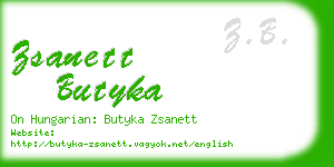 zsanett butyka business card